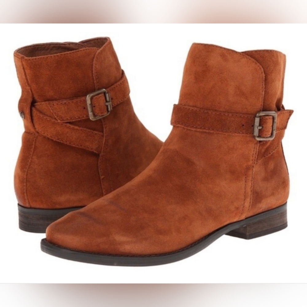 Sam Edelman Malone Copper Suede Ankle Boots Size 9